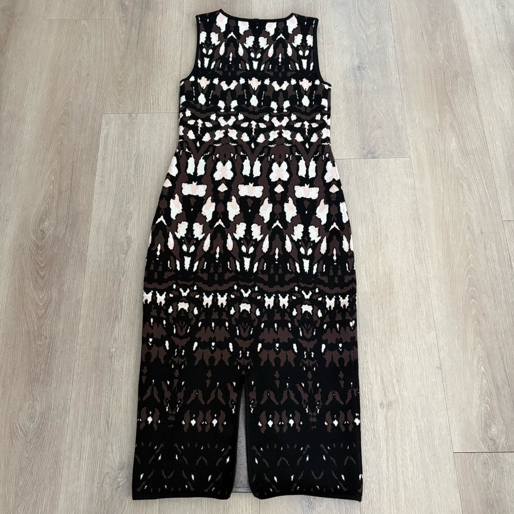 Express Womens Sweater Dress Body Contour Small Brown Black Cream Pink Stretchy - Picture 8 of 15